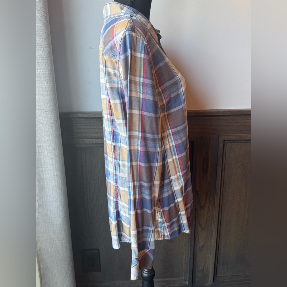 Bit & Bridle Multicolor Plaid Button Down Shirt EUC Large - Picture 5 of 9